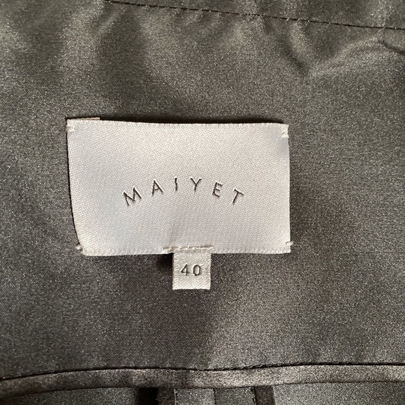 Maiyet Collective Embroidered Blazer Jacket Silk Detailing Black & White - Picture 7 of 9